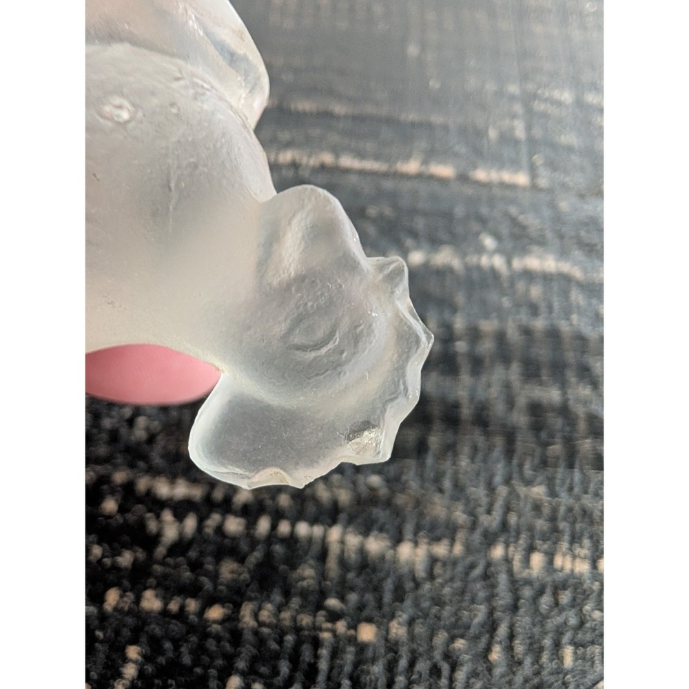 Lalique Rooster Stamp Signed Frosted Glass Statue France 2.5" RARE *READ* - Picture 8 of 11